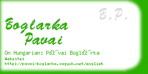 boglarka pavai business card